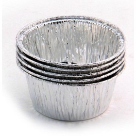 Vaschetta alluminio - Confezione da 100 vaschette circolari argentate con bordo G monouso per alimenti - Formato 501 C+C - Ideal