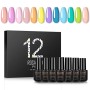 ROSALIND 12pcs Gel Colori Unghie,7ml Smalto Semipermanente per Unghie in Gel UV LED,Smalti Gel per Unghie