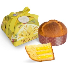 Panettone artigianale farcito alla crema di Limoncello di Fraccaro Spumadoro, dolce natalizio Made in Italy – 750 gr.
