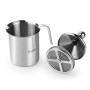 400 ml Montalatte, joyfork schiumalatte in acciaio inox doppia rete manuale Latte Creamer Schiuma di latte