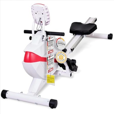SportPlus Vogatore per Casa, Sistema Frenante Magnetico Silenzioso Esente da Manutenzione, Massa Volano di ca 8 kg, Computer di 