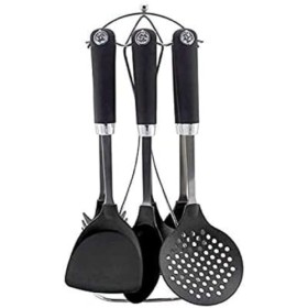 Bastilipo - Set di accessori da cucina 7 pezzi: Schiumarola, mestolo, mestolo, spatola, spatola forata, mestolo per pasta, suppo