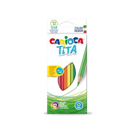 Carioca 42793 – Scatola da 12 matite colorate Tita - esagonali