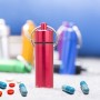 Portapillole Portachiavi, Meersee 7 Stück Porta-Pillole Capsula con Anello Portachiavi Scatolino Porta Medicinali Impermeabile 