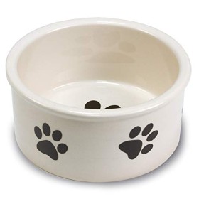 Arquivet 2509 Mangiatoia ceramica impronte, 12 cm, Bianco/Nero