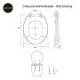 OGOMONDO Sedile Wc Copri Water Universale Frizionato Colorato Fantasia MDF Chiusura Rallentata