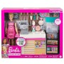 Barbie- Playset La Caffetteria, con Bambola Curvy Bionda, Macchina per Caffè, Bancone e Oltre 20 Accessori, Giocattolo per Bamb