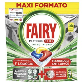 Fairy Platinum Plus Pastiglie per Lavastoviglie, Limone, 56 Capsule