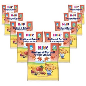 Hipp - Stelline Di Cereali Bio Alla Frutta E Verdura, 9 Confezioni da 30 G - 270 g