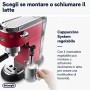 De'Longhi Dedica EC685.R Macchina da Caffè Espresso Manuale e Cappuccino, Caffè in Polvere o in Cialde E.S.E., 1350 W, Rosso