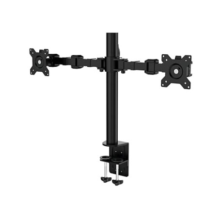 AmazonBasics - Supporto per monitor singolo, in acciaio, con staffa a braccio con altezza regolabile, rotazione di 360 gradi, in