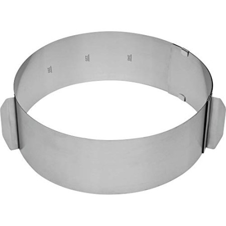 Chg 3305-00 Stampo Circolare Per Torte Graduato, Altezza: Ca. 8,5 Cm Regolabile Da Ca. 16 - 30 Cm