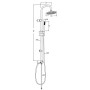 Colonna Doccia Attrezzata 025 Ottone Cromato Soffione Tondo Doccetta