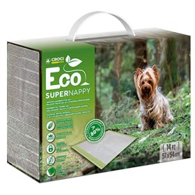 Croci Super Nappy Eco Tappetino Assorbente per Cani 57X54 Cm / 14 Tappetini - 600 g
