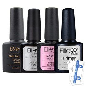 Elite99 Base e Top Coat Semipermanente con Primer e Top Coat Opaco per Smalti Semipermanenti in Gel UV LED