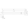 Braccio Doccia Ottone Cromato Prolunga Soffione Doccia Bagno Fisso Attacco Standard
