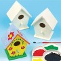 Baker Ross Mini Kit Casetta per Uccelli in Legno Confezione da 4 Casette