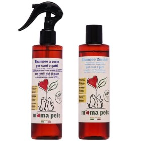 M'Ma Pets Kit Shampoo a Secco e Shampoo Cuccioli per Cani e Gatti 2x250ml - 500 ml