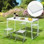 BAKAJI Tavolo Tavolino da Campeggio 120 x 60 cm Regolabile in Altezza Pieghevole Formato Valigia Facile da trasportare, Ideale p