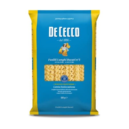 De Cecco - Fusilli Lunghi Bucati, Pasta di Semola di Grano Duro - 4 pezzi da 500 g [2 kg]
