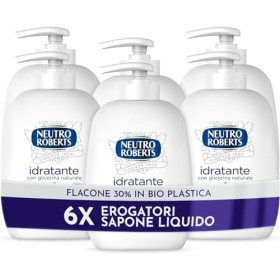NEUTRO ROBERTS Sapone Liquido Idratante con Glicerina, Sapone Liquido per le Mani - Confezione da 6x200 ml