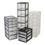 Iris Ohyama, torre di stoccaggio 3 cassetti - Organizer Chest - OCH-2021, plastica, nero / trasparente, 15 L, 26 x 35.5 x 29.5 c