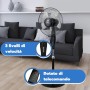Ardes 5S40PBR Ventilatore a Piantana Base Tonda Style 40Pbr, 3 Livelli di velocità con Telecomando e Timer, Altezza 125 cm, 55 