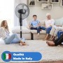 Ardes 5S40PBR Ventilatore a Piantana Base Tonda Style 40Pbr, 3 Livelli di velocità con Telecomando e Timer, Altezza 125 cm, 55 