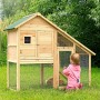 Dibea Conigliera Gabbia per Conigli Casetta per Piccoli Animali 40x65xh119 cm