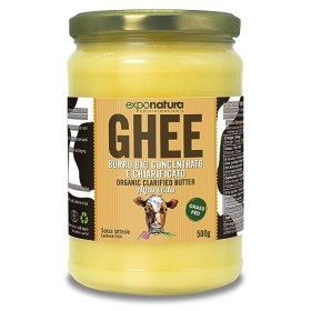 Ghee biologico 500g - burro chiarificato secondo l’antica ricetta Ayurvedica - solo da latte di mucche al pascolo - senza latt