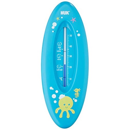NUK 10256386 - Termometro per il bagnetto, con olio di colza, 1 pz, colore: Blu [Made in Germany]