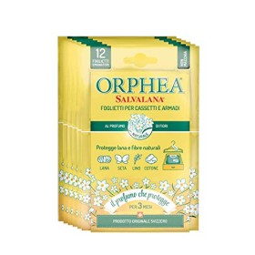 ORPHEA Salvalana, Foglietti Emanatori per Cassetti e Armadi, per Lana e Vestiti Tutta la Stagione, Profumo di Fiori, Confezione 