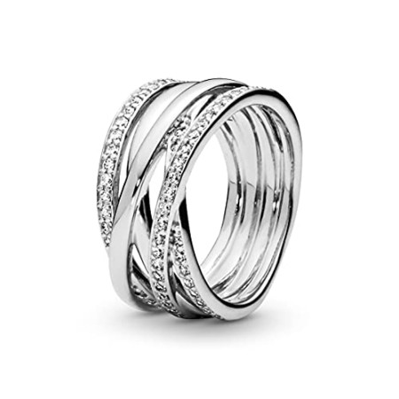 Pandora - 190919CZ-58, Anello in argento con zirconia donna, bianco, 18