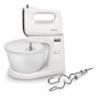 Philips HR3746/00 - Sbattitore manuale (450 Watt, con supporto con ciotola per miscelazione, 5 velocità più turbo), bianco/gri