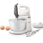 Philips HR3746/00 - Sbattitore manuale (450 Watt, con supporto con ciotola per miscelazione, 5 velocità più turbo), bianco/gri