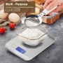 GPISEN Bilancia da Cucina Smart Digitale con Funzione Tare,5kg/11 lbs Professionale Acciaio Inox Alta Precision Bilancia Elettro