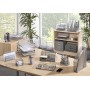 Osco - Organizer da scrivania, grande, in rete, resistente ai graffi, con cuscinetti in gomma, colore: Argento, silver