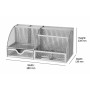 Osco - Organizer da scrivania, grande, in rete, resistente ai graffi, con cuscinetti in gomma, colore: Argento, silver