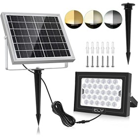 Faretto Solare CLY di 60 LED, Lampada Solare da Esterno Impermeabile(IP66), Luci Solari da Esterni con 60 Lampadine LED Illumina