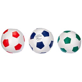 Lena-Set di 3 palle da calcio, sport e softair, di colore bianco, blu, verde o rosso, 3 10 cm, per interni ed esterni, morbide p