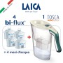 Laica J9059 kit caraffa Carmen Tosca con 4 Filtri Bi-Flux (4 mesi di acqua filtrata), 100% made in Italy