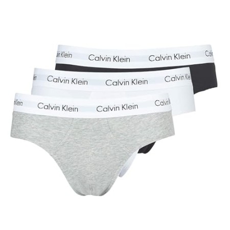 Calvin Klein 3P Hip Brief Intimo, Multicolore (Black White & Grey), Medium (Pacco da 3) Uomo