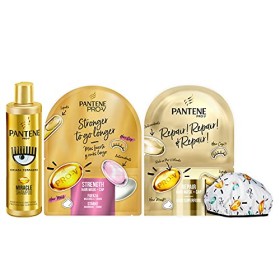 Pantene Pro-V by CHIARA FERRAGNI Miracle Shampoo 250 ml + 2 x 20 ml Maschere  + 1 Cuffia Regalo, Edizione Limitata