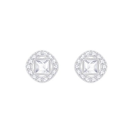Swarovski Orecchini Angelic Square, Bianco, Placcatura Rodio