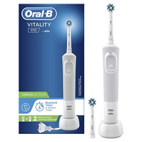 Spazzolino Elettrico Ricaricabile Braun Oral-B Vitality 170 CrossAction Bianco con 1 Manico 2 Testine