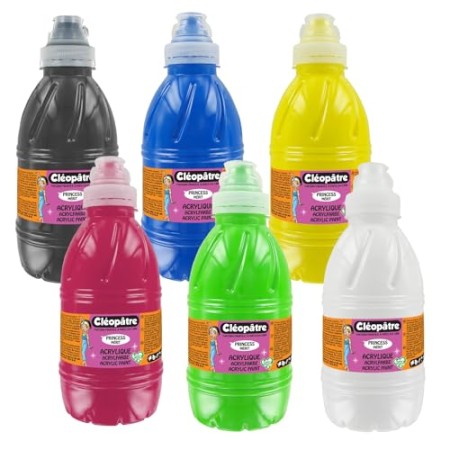 Cléopâtre PAM1X6 - Set di 6 vernici acriliche Principesse Mérit, colori assortiti, 500 ml