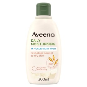 Aveeno Bagno Doccia allo Yogurt, Bagnoschiuma, Dalily Moisturising, allo Yogurt, Profumo di Miele e Albicocca, senza Sapone, da 