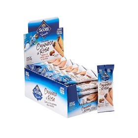 Riso Scotti Snack - Cannolo di Riso e Crema di Nocciole - Snack Dolce Senza Glutine, Senza Olio di Palma - 24 Pezzi