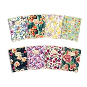 Pigna Nature Flowers Quaderno Spiralato A5, confezione da 5