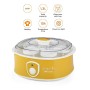 Ariete 617 Yogurella Yogurtiera elettrica con 7 vasetti in vetro, Capacità totale 1,3kg di yogurt, 20W, Bianco/Giallo